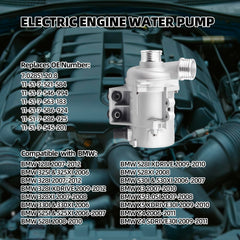 Electric Engine Water Pump Compatible with BMW 128i 328i 325i 528i 530i Z4 X3 X5 E90 N52 Replaces# 11517521584 11517546994 11517563183 11517586924 11517586925