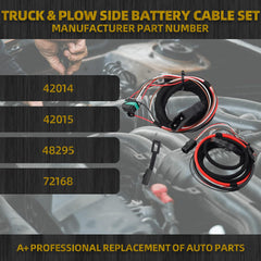 Truck Side Battery Cable Wiring Harness Compatible with Western SnowEx Fisher Blizzard Snow Plow 4 Pin Truck Side Power Cable Replaces# 42014 42015 48295