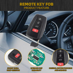 Key Fob Replacement Compatible with Toyota Highlander 2020 2021 2022 Replaces HYQ14FBC 8990H-0E020 Smart Proximity Keyless Entry Remote Control 4 Buttons 314.3MHz