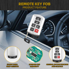 Key Fob Replacement Compatible with Toyota Sienna 2011-2020 Keyless Entry Remote Control Replaces 89904-08010 314.3 MHZ 6 Buttons