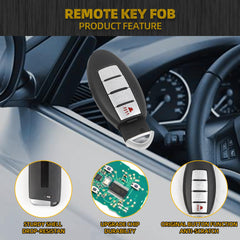 2 Pcs Key Fob Replacement Compatible with Nissan Altima 2007-2012 Murano Maxima 2009-2014 Infiniti Keyless Entry Remote Control Replaces KR55WK48903 KR55WK49622 ID46 Chip 315MHz 4 Buttons