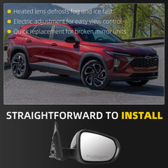 Side Rear View Mirror Compatible With 2024 2025 2026 Chevy/Chevrolet Trax Power Glass Heated Door Mirrors ViewMirror Assembly Right Passenger Side Replace# 42891809 42794437(5 Pins)