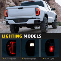 Tail Light Assembly Compatible With 2023-2026 GMC Canyon LED Taillight Rear Brake Lamp Left Driver Side Replace# 85036016 86595177 87818236