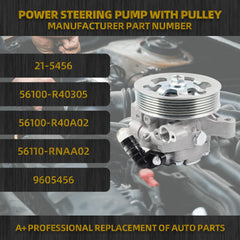 Power Steering Pump With Pulley Compatible With 2006-2011 Honda Civic 1.8L Replaces# 21-5456 56110-RNAA01 56110RNAA02 56110RNA305