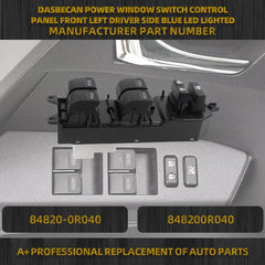 Dasbecan 84820-0R040 Power Window Switch Control Panel Front Left Driver Side Blue Led Lighted Compatible with Toyota Tundra 2007-2021 Replace# 848200R040