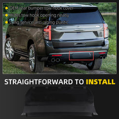 Rear Trailer Hitch Cover Replace 85139540 84340919 GM1129130 For 2021-2024 Chevy Suburban Tahoe GMC Yukon Yukon XL Mounting Clips Included Trailer Hitch Cover