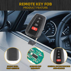 Key Fob Replacement Compatible with Toyota RAV4 2019 2020 2021 Smart Proximity Keyless Entry Remote Control Replaces HYQ14FBC 8990H-0R030 231451-0351 G Board 314.3MHz 4 Buttons