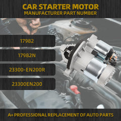 Starter Motor 23300-EN200R Compatible with Nissan Cube Juke NV200 Sentra Sentra Sentra Versa Chevy City Express Replaces#17982 17982N 23300EN200