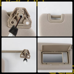 Right Side Sun Visor Compatible with Titan QX56 Armada(Beige) For Nissan Titan 2004-2024 QX56 Armada 2004-2014 w/Light 96400-EZ70B(Passenger Side)