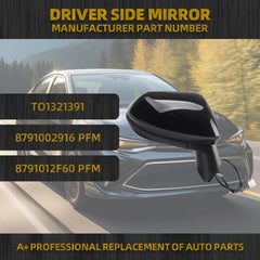 Passenger Side Mirror Compatible with Toyota Corolla 2020-2025 Sedan Power Adjustment Manual Fold Non-Heated Paint to Match Right Rearview Door Mirror Assembly Replace TO1321391 3Pins Black