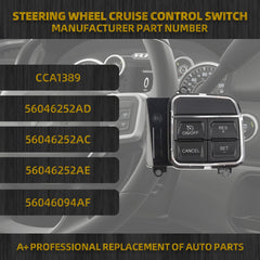 56046252AD Steering Wheel Cruise Control Switch Compatible with Chrysler 300 Town & Country Dodge Charger Durango Grand Caravan Journey Ram 1500 2500 Replaces 56046094AF