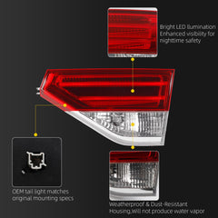 Inner Tail Light Assembly Compatible with Honda Odyssey 2014-2017 Rear Lamp Taillight Right Passenger Side Replace#34150TK8A11 HO2803107