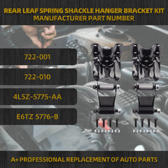 Rear Leaf Spring Shackle Hanger Bracket Kit Compatible with 1986-2011 Ford Ranger,1994-2010 Mazda B2300/B2500/B3000/B4000 Replace# 722-001 722-010