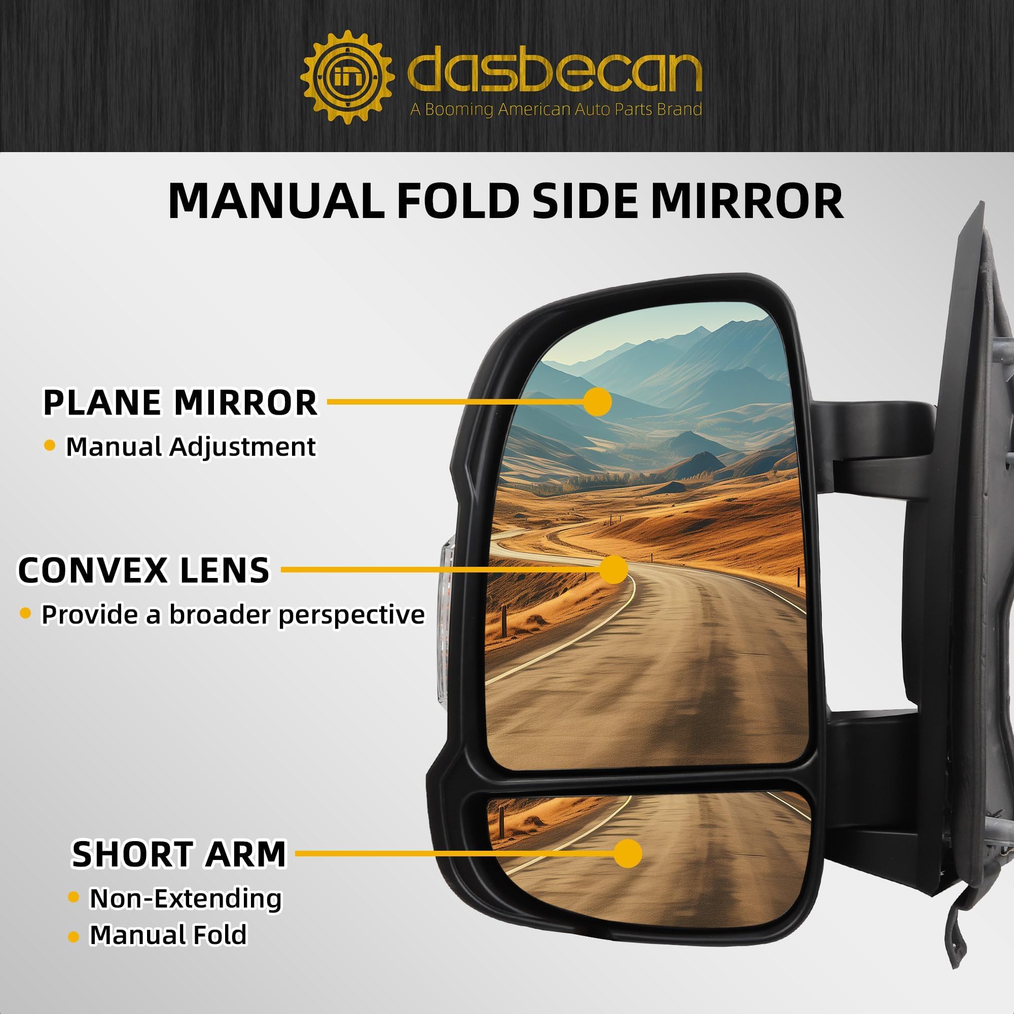 MOFOAP Passenger Side Mirror for with 2014-2024 Ram MOFOAP Passenger Side Mirror for with 2014-2024 Ram