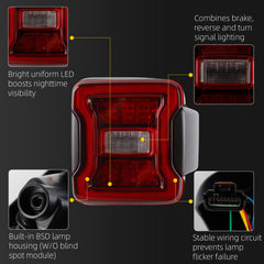 Dasbecan Tail Light Compatible With 2018-2026 Jeep Wrangler Passenger Side