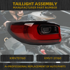 Halogen Tail Light Assembly Compatible with 2024 2025 Mazda CX-90 Rear Lamp Taillight Left Driver Side Replace# KMV751160 KMV7-51160 KMV7-51-160