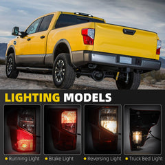 Tail Light Assembly Compatible with 2017-2019 Nissan Titan/Titan XD 2016-2019 Halogen Rear Lamp Taillight Left Driver Side Replace#26555-EZ23D NI2801212