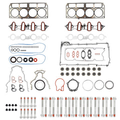 Full Cylinder 5.3 Head Gasket Set with ES72220 Bolts Intake Exhaust Manifold Oil Pan Gasket Compatible with 2005-2014 Chevy Silverado Avalanche Suburban GMC Sierra Yukon Cadillac Buick 5.3L