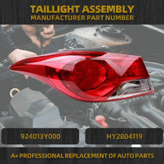 Tail light Compatible With 2011-2013 Hyundai Elantra Left Driver Side (Halogen With Bulb) Rear Lamp Assembly Replace #924013Y000#HY2804119