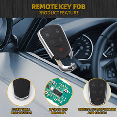 Key Fob Replacement Keyless Entry 5 Buttons Compatible with Cadillac XT4 XT5 XT6 2020 2021 2022 2023 Smart Remote Control Replace# FCC ID: HYQ2ES P/N:13522879 3544052