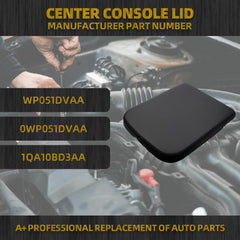 Center Console Lid Compatible with 2002-2012 Dodge Ram 1500 2500 3500 Replace WP051DVAA 1QA10BD3AA 924-876 Armrest Cover Replacement Black