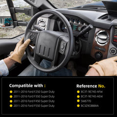 Steering Wheel Cruise Control Switch 2011-2016 Ford F250 F350 F450 F550 Super Duty Left Side Switch Button Replace# SW6770, BC3T-9E740-AFW, BC3T-9E740-AEW, BC3Z9C888AA
