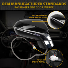 Door Mirror Right Passenger Side Mirror Compatible With 2016-2022 Lexus RX350 2018-2022 RX350l RX450h RX450hl with Heated/Memory/Signal Light/Power Folding (15pin) 87910-0E251 LX1321170