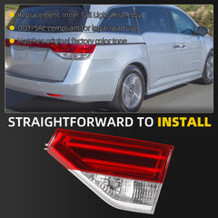 Inner Tail Light Assembly Compatible with Honda Odyssey 2014-2017 Rear Lamp Taillight Right Passenger Side Replace#34150TK8A11 HO2803107