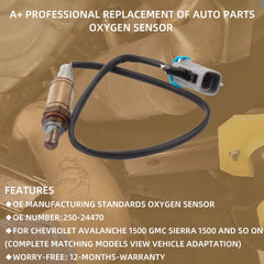 Oxygen Sensor Compatible with 2002-2005 Chevy Avalanche Silverado Suburban 1500 Tahoe GMC Sierra Yukon 1500 Escalade (Only Fit 5.3L) Replace# 250-24470 (4PCS)