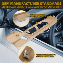 Tan Driver Seat Side Track Cover Compatible with 2009-2017 GMC Acadia Chevrolet Traverse Buick Enclave Replace# 25941790