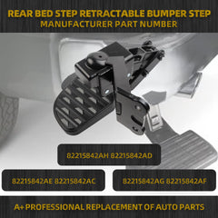 Rear Bedstep Retractable Bumper Side Step Compatible with 2019 2020 2021 2022 2023 Dodge Ram 2500 3500 Replaces# 82215842AC 82215842AD 82215842AE 82215842AF 82215842AG