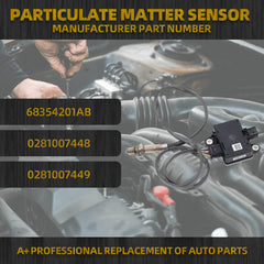 Diesel PM Particulate Matter Sensor Compatible with 2019-2024 Ram 2500 3500 6.7L Cummins 4 Pins Replaces# 68354201AB 0281007448 0281007449