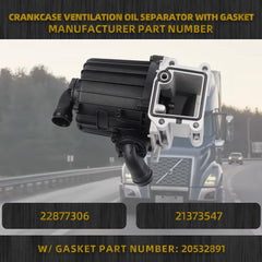 22877306 Crankcase Ventilation Oil Separator with Gasket Compatible with Volvo D13 Engine 2015-2022, Volvo Vnl D13 Crankcase Oil Separator Replcases# 22877306 20532891