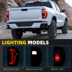 Tail Light Assembly Compatible With 2023-2026 GMC Canyon LED Taillight Rear Brake Lamp Right Passenger Side Replace# 85036015 86595178 87818237