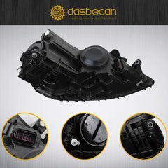 HID Headlight w/o AFS Compatible With Volkswagen Jetta 2015-2018 w/LED DRL Headlamp Assembly Replaces#VW2502162 Left Driver Side w/Bulbs
