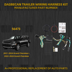 56473 Trailer Wiring Harness Vehicle-Side Custom 4-Pin Compatible with Jeep Grand Cherokee L 2021-2024