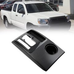 Center Console Shifter Bezel Gear Shift Panel Cover Cup Holder Trim Compatible with Toyota Tacoma 2005-2015, Carbon Fiber Color Gear Shift Trim Replaces# 58822-AD010 58822AD010
