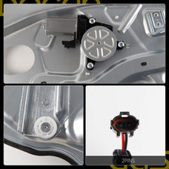 Front Right Window Regulator Compatible with Hyundai Elantra 09-12 Only Fit for Hatchback (built in USA) Front Passenger With Motor #748349, 824602L000 2PINS
