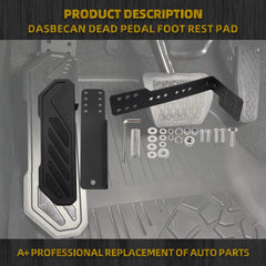 Dead Pedal Foot Rest Pad Left Side Kick Panel Anti-Slip Thickened Compatible with 2007-2023 Jeep Wrangler JK JL JLU 4xe Gladiator JT Adjustable No Drilling