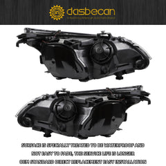 Dasbecan Xenon/HID w/AFS Type Headlight Compatible With 2008-2010 BMW 5-Series 528i 535i 550i M5 Left Driver/Right Passenger Side Headlight Replaces# 63127045695 BM2518122（Left+Right）