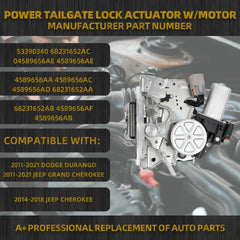 Tailgate Lock Liftgate Latch Actuator Compatible with Jeep Grand Cherokee Dodge Durango 2011-2021 Repalce 4589656AC 4589656AF