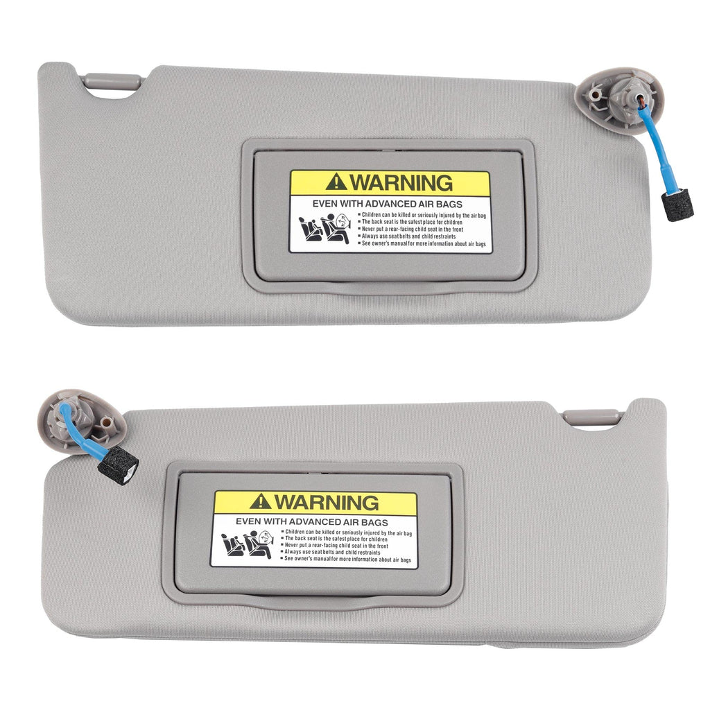 Gray Pair Left Driver and Right Passenger Side Sun Visor