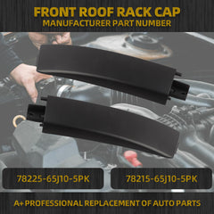 Front Roof Rack Cap Pair Compatible with Suzuki Grand Vitara 2006-2015 78215-65J10-5PK 78225-65J10-5PK Black Left and Right