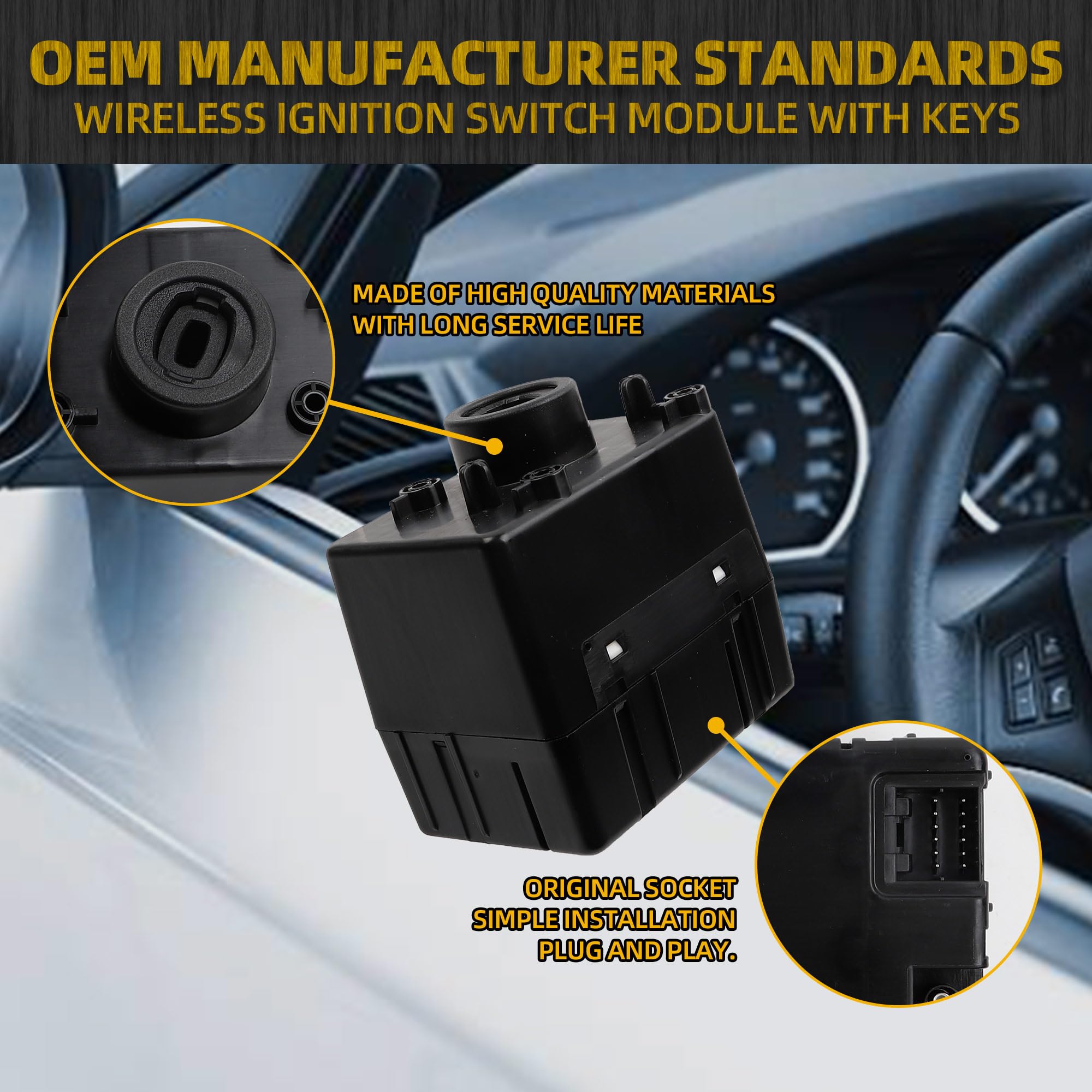 Ignition Control Module 01 Ram Wireless Ignition Module Switch (with Keys) Compatible with 2011-2014 ...