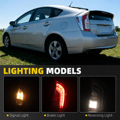 Right Passenegr Side Tail Light Compatible with 2012-2015 Toyota Prius Rear Tail Lamp Replaces# TO2801189 8155147190 5pins With Halogen Bulbs