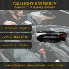 LED Headlight Compatible With Honda Accord 2023-2025 w/bulbs Replaces#33150-30A-A01 HO2502213 Left Driver Side Headlamp Assembly