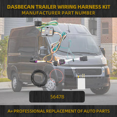 4-Pin Trailer Wiring Harness kit Compatible with Ram ProMaster 1500 2500 3500 2014-2023 4-Way Flat Trailer Connector Plug Replace# 56478