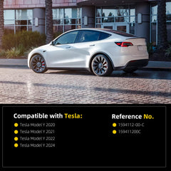 Side Rear View Mirror Compatible with 2020-2024 Tesla Model Y Power Heated Power Folding with Mirror Memory Right Passenger Side #1594112-00-C 159411200C (White 13pin)