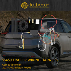 4-Pin Flat Trailer Wiring Harness Kit Compatible with Nissan Rogue 2021-2023 Tow Hitch Harness Replace# 56459