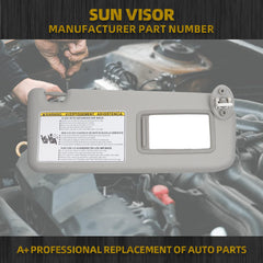 Sun Visor Compatible with 2013-2018 Toyota Rav4 (4th Gen XA40) Sunvisor Right Passenger Side (Gray) Replace 74310-42593